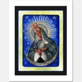 Our Lady of the Gate of Dawn. Virgin Mary Orthodox icon. Posters and Art